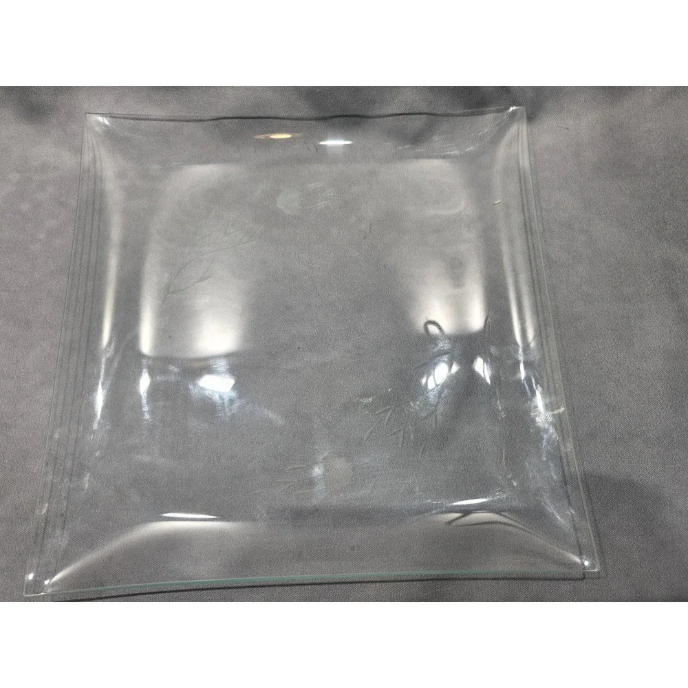 Princess House Heritage Crystal Square Platter 12in Etched Floral Tray #106